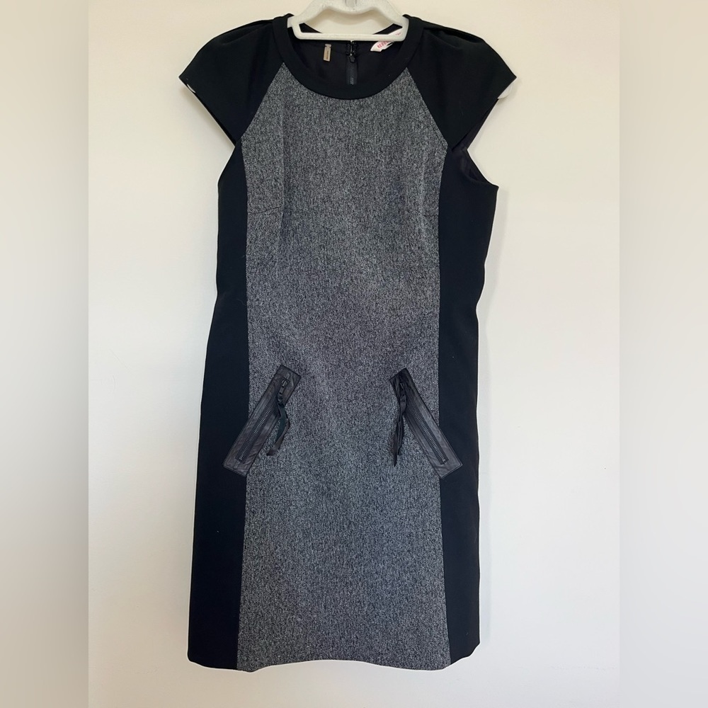 Rebecca Taylor Gray Black Mini Dress Size 8 Lined
